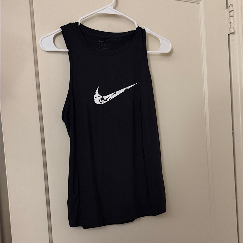 NWT Nike Women's Black Tank Top with White Logo